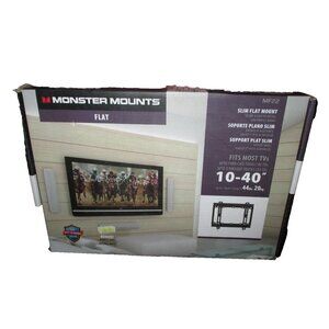 Monster Mounts Super Flat TV Wall Mount 10" – 40" TVs Monitors Ultra‑Slim